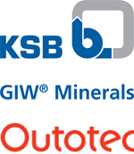 KSB, GIW, and Outotec logos